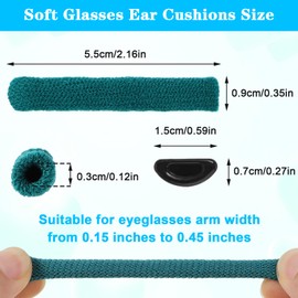 oruola 4 Pairs Eyeglass Ear Cushions,Soft Anti Slip Elastic Comfort Eyeglass Temple Tips Sleeve,Soft Knitted Cotton Eyeglass Pads Behind the Ear Eyewear Retainer Glasses Arm Sleeve for Sunglasses