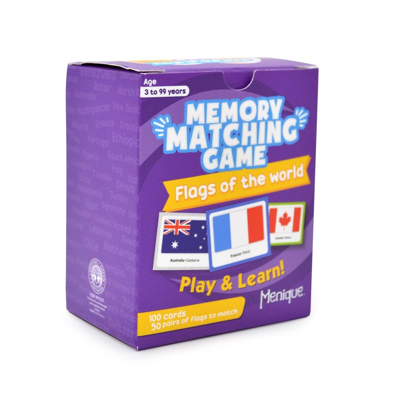 Menique. Juego de Memoria Banderas del Mundo en Inglés. Memory