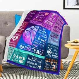 Basketball Blanket for Girls, Basketball Gifts for Girls Woman, Basketball Birthday Gifts Bedroom Decor, Basketball Player Team Gifts Throw Blanket 50"x40"