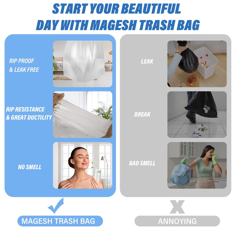 Magesh 85 Count 13 Gallon Tall Kitchen Trash Bags, Scent