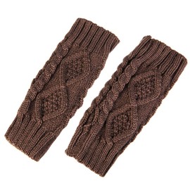 Novawo Women's Hand Crochet Winter Warm Fingerless Arm Warmers Gloves