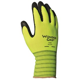Wonder Grip WG310HVXXL High-Visibility Extra Seamless Knit Work Gloves Double-Coated Black Nitrile Palm Excellent Wet or Dry Grip, 2X (Pack of 2), XX-Large