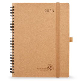 POPRUN Calendar 2026 Weekly Planner Ring Binder, Approx. A5 (22 x 16.5 cm), Made from Renewable and Environmentally Friendly Materials, 2026 Diary with 80 GSM Recycled Paper - Desert Brown