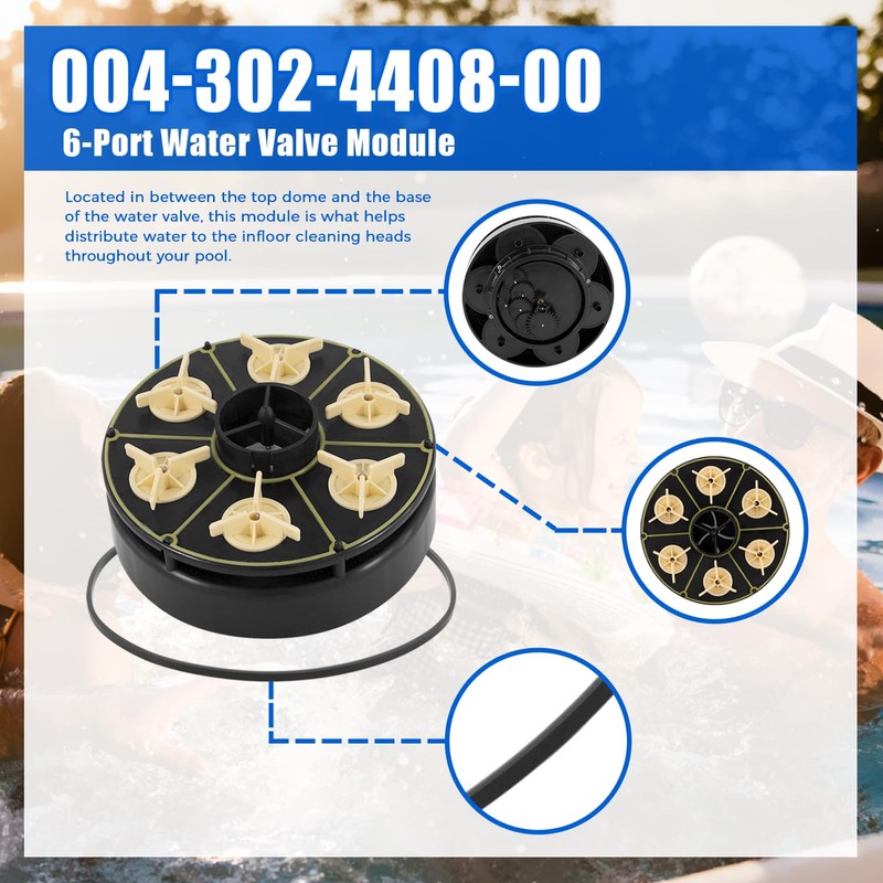 6-Port Water Valve Module Replace for Paramount 004-302-4408-00, 004302440800 6