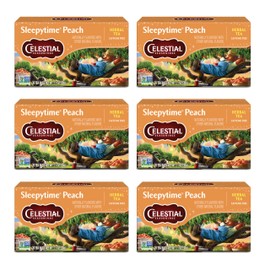 Celestial Seasonings Sleepytime Herbal Tea, Peach, Caffeine Free Sleep Tea, 20 Tea Bags Per Box (Pack of 6)