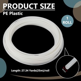 BENECREAT 25m/27.3 Yards PE Plastic Modeling Strip, 4mm White Plastic Welt Cord Piping for Crochet, Knitting, Weaving or Trim in Garments, Cushions