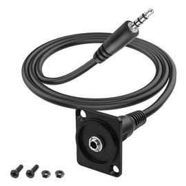 MEIRIYFA 3.5mm TRRS to D-Type Panel Mount Audio Extension Cable,3.5mm 1/8" TRRS Male to D-Type Female 4 Pole Plug Stereo Headphone Cable for Headset,Laptop, Microphone-53CM (3.5MM TRRS Male)