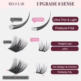 EMEDA Self Adhesive Eyelashes Clusters 10-14mm Natural Stress Free to Wear More Stickier Cluster Lashes Ultra-Light & Thin Press on Lashes No Glue Need Soft Self Adhesive Lashes (Wispy XYD)