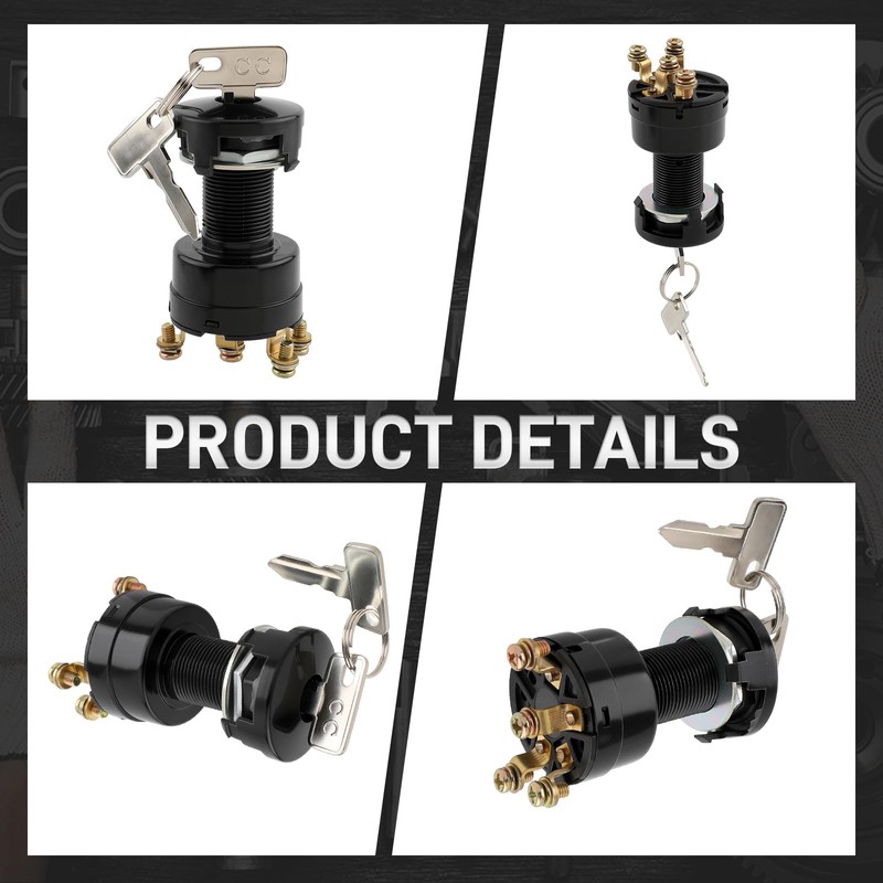 Carbbia Ignition Key Switch 12 Volts Starter Switch for Club