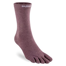 Injinji Unisex Liner Crew Socks, amethyst