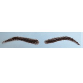 AIRAO Swiss Lace Base Human Hair Eyebrows 1 Pair Style 2#3(Darker Brown Color)