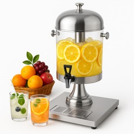 THXSUN Beverage Dispenser, 4.4 Gallon Drink Dispenser with Ice Core, Stainless Steel Large Drink Dispenser with Stand for Cold Drinks, Juice, Lemonade, Iced Tea, Parties, Weddings, Events