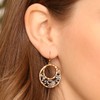 Glitter Rhinestone Statement Earrings - Sparkly Crystal Geometric, Round Hoops,