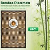 JJUNW 8 Pack Bamboo Placemats, 18 x 12 Inch Natural