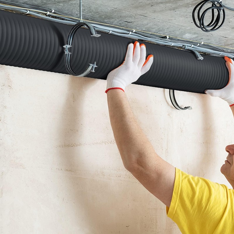 iPower 4 Inch 8FT Long Non-Insulated Flex Air Aluminum Ducting,