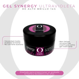 Gel Synergy Ultravioleta De Alto Brillo 14g By Organic Nails