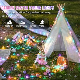 JMEXSUSS Multicolor Easter Lights Clear Wire Outdoor Indoor, 600 LED Multicolor Easter String Lights,168ft Colorful Christmas Lights Plug in for Bedroom Tree Room Party Easter Decorations