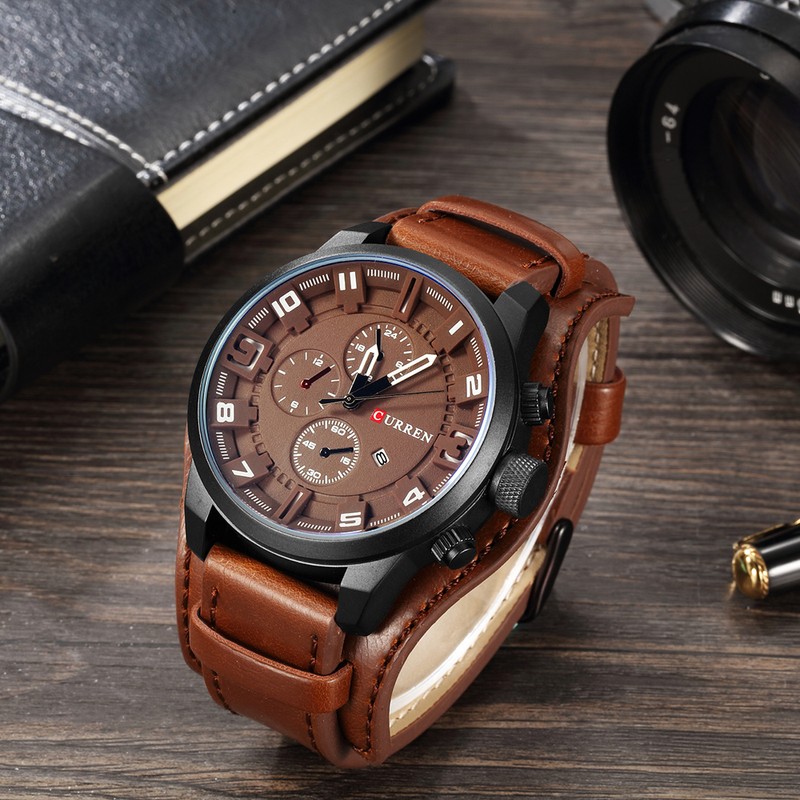Curren Men Sport Quartz Watch Fashion Calendar Watches Big Dial
