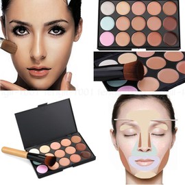 Boolavard® TM 15 Colour Concealer Palette Kit Free Brush Face Makeup Contour Cream