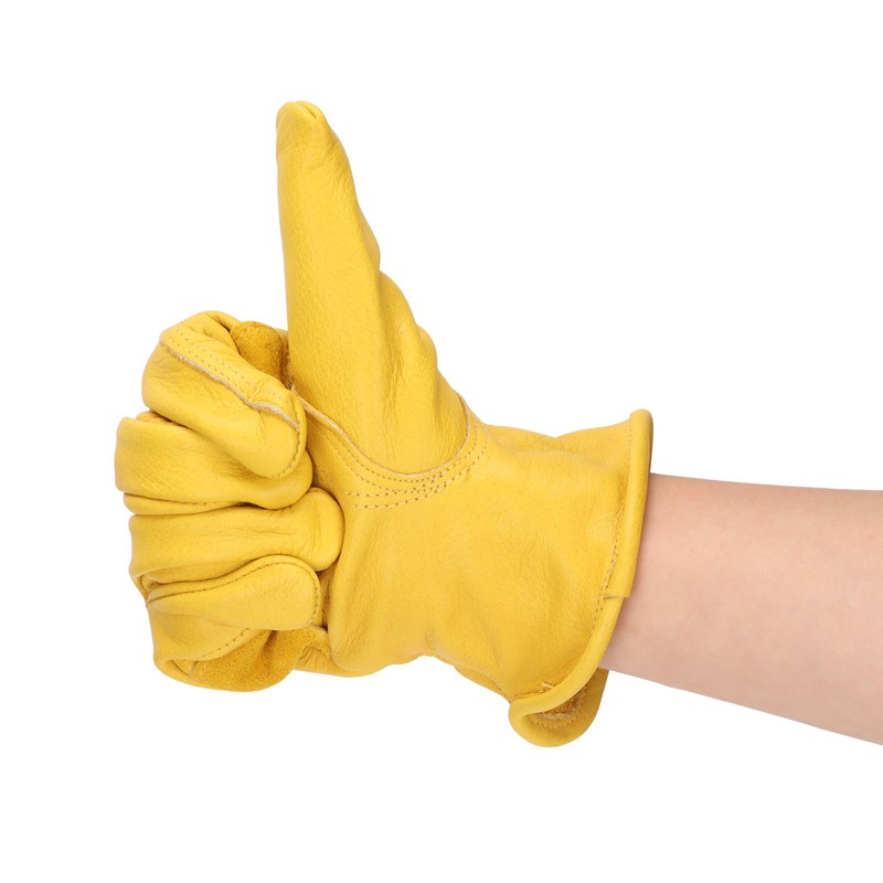 Garden Cowhide Gloves Wear Resistance Full Finger Leather Gloves for