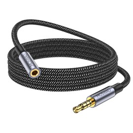 MOWSAG 13.12FT/4Meter Long 3.5mm Extension TRRS 4-Pole Headphone Cable Male to Female Audio Cable Nylon Braided Compatible for Home/Car Stereos Smartphones Headphones Tablets Media Players and More
