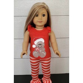 Justaskjoyce Collection Holiday Outfit, "Candy Cane Gingerbread Man", made for 18-Inch Dolls