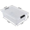 Yuright 20 L Clear Plastic Under Bed Storage Box Container,