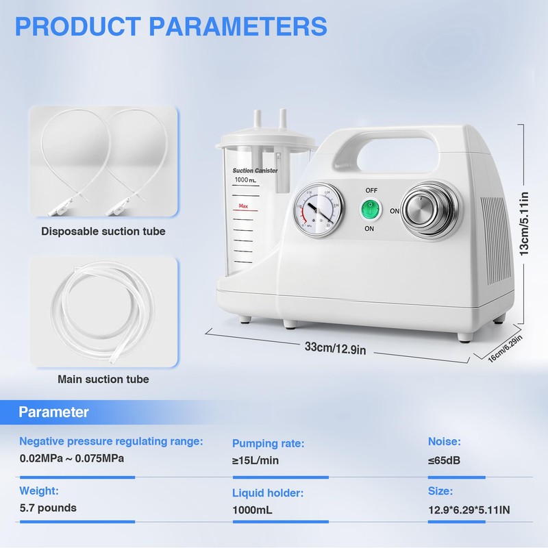 Portable Veterinary Suction Machine for Home Use with 1000ml Capacity
