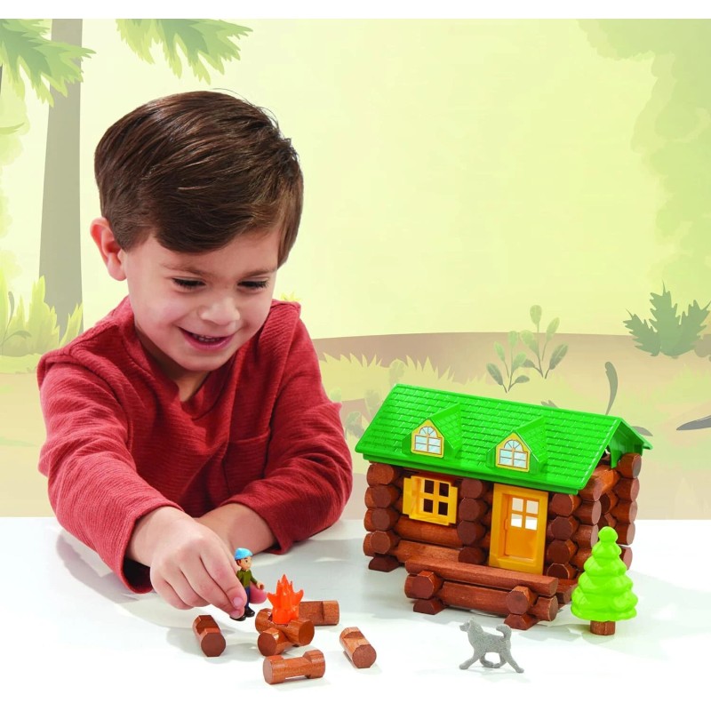 Basic Fun Lincoln Logs On The Trail Set Wooden Building