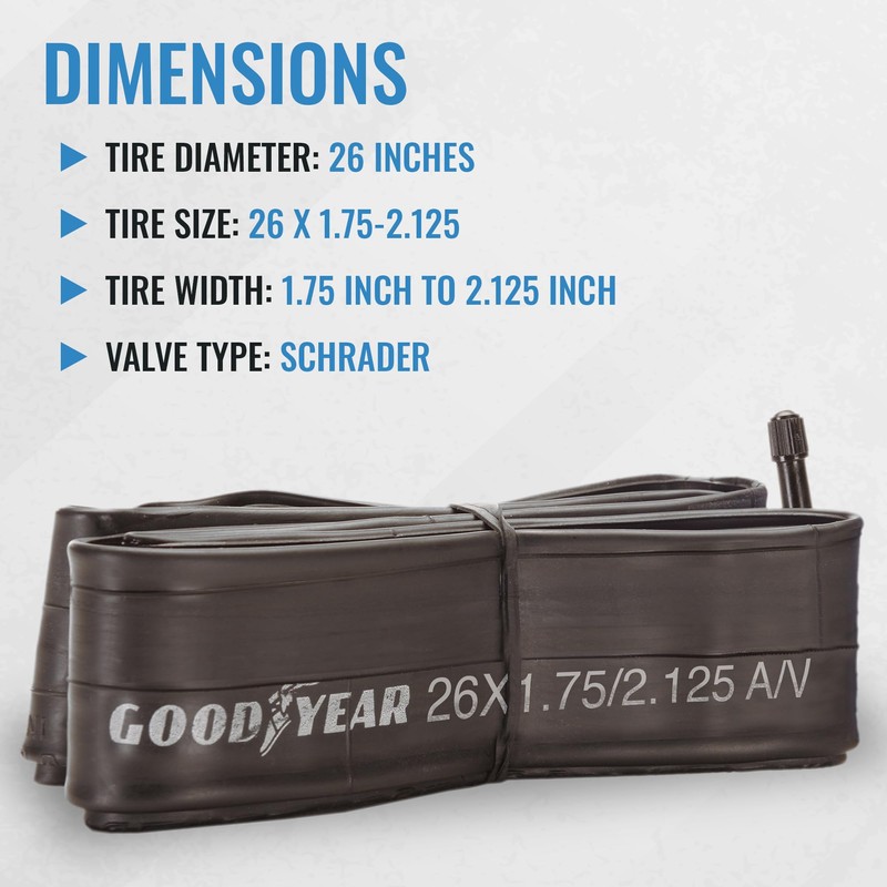 Goodyear Bicycle Inner Tube - Durable 26 Inch Bike Tube