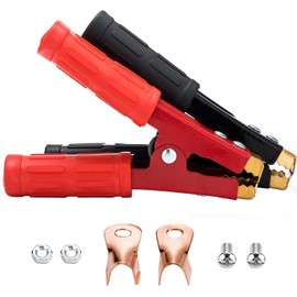 HuaLiSiJi Heavy Duty Jumper Cable Clamps 1000A Battery Cable Alligator Clips Car Battery Alligator Clips Pure Copper, with Insulating Sheath for Cars,Trucks, Ships (1000A 2PCS)