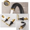 Bathroom Sink Faucet 3 Hole Black Gold, Vintage Brass Bathroom