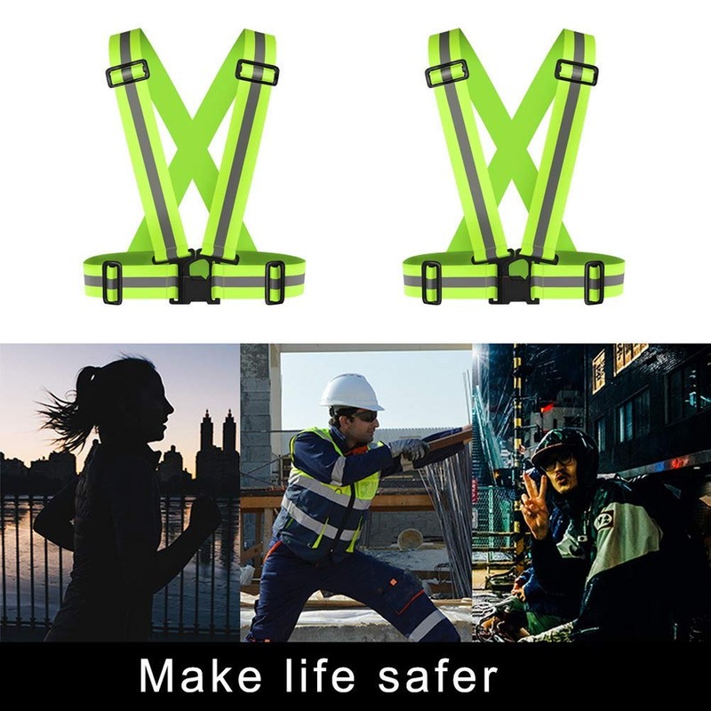 2Pack Reflective Vest, High Visibility Vest Straps Lightweight Reflector Safety