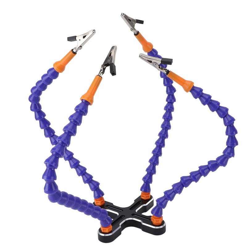 Soldering Helping Hands 4 Flexible Arms Aluminum Alloy Base Third