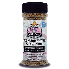 Smoke n Sanity SnS Smokehouse Seasoning - Certified Low FODMAP - Gluten Free - Certified Kosher - Dairy Free (6.0 oz Shaker)