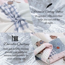 SDY Cooling Comforter Twin，Silky Cat Comforter Double-Sided Cool Design for hot Sleepers,Include 1 Comforter+ 2 Pillowcases.Cat Bedding for Kids,Girls,Boys and Teen.