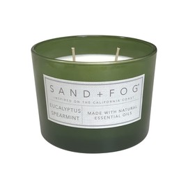 Sand + Fog Scented Candle - Eucalyptus Spearmint – Additional Scents and Sizes – 100% Cotton Lead-Free Wick - Luxury Air Freshening Jar Candles - Perfect Home Decor – 12oz
