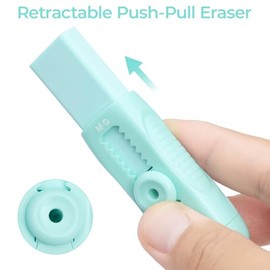 M&G 4 piezas de lindas gomas de borrar para niños, gomas de borrar deslizantes retráctiles, diseño de empuje y tracción, suministros de papelería lind