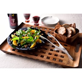 KEVNHAUN Kevnhaun Stainless steel tongs, especially useful for salads and desserts, Yakiniku tongs, Large size, allows you to use small portions of the tip to make detailed serving, fits your fingers when grabbing ingredients, and the handle is stable wh