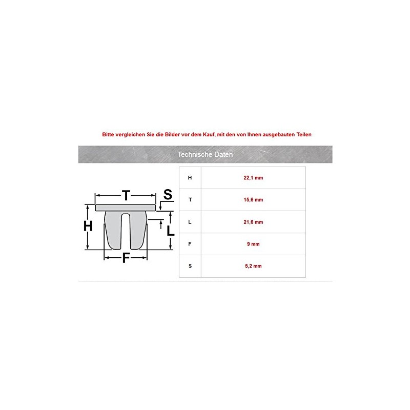 4B0867276A Interior Trim Mounting Metal Clip Pack of 10