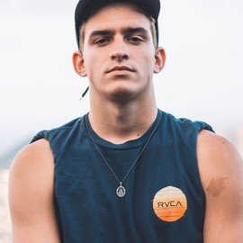 DAYLINLOVE Saint Judas Medal Chain 925 Sterling Silver Saint Judas Pendant Necklace Religious Protection Saint Judas Tadeo Jewellery Christian Amulet Gifts for Women Men Women, No Gemstone