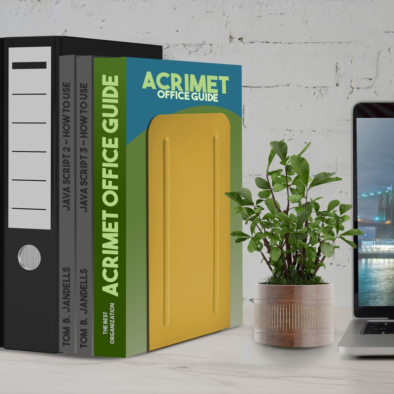 Acrimet Metal Bookends, Jumbo Size 9" H x 4" W