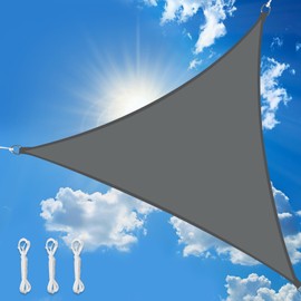 wiipara Triangular Sun Sail, Waterproof Sun Protection Canvas, 95% UV Protection, Rain Protection, Premium Polyester Awning for Balcony, Patio, Garden, Anthracite, 2 x 2 x 2 m