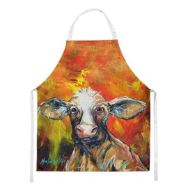 Caroline's Treasures MW1225APRON Another Happy Cow Apron Cooking Kitchen Server Baking Crafts Gardening for Adult Women Men, Unisex, Large, Multicolor