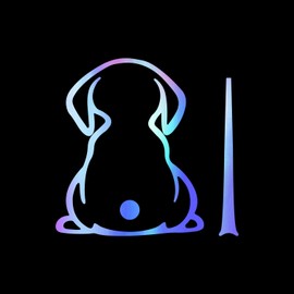 Dreothy Dog Decals,Waterproof Rear Wiper Decal Cartoon Funny Dog Moving Tail Stickers for Car Rear Dog Windshield Wiper Decal Vinyl Dog Stickers Car Window Stickers(Rainbow Blue)