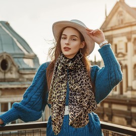 SwirlColor Leopard Print Scarf 2m / 79inch Long Chiffon Scarfs for Women Soft Ladies Scarves Lightweight for Daily Party Banquet