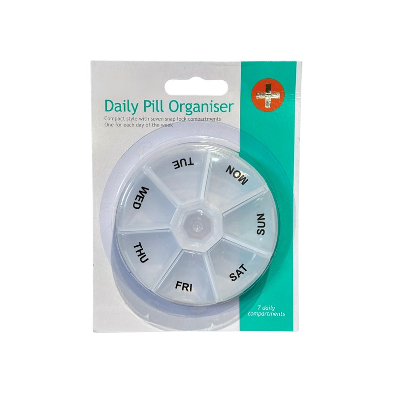 Weekly Pill Box 7 Days Medication Organizer, Clear Plastic Easy