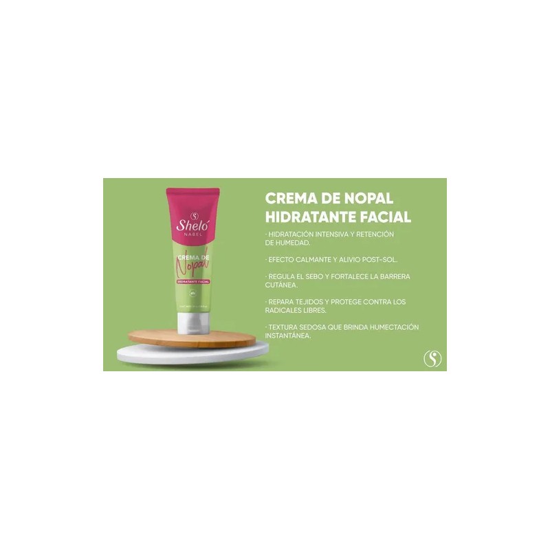 Pack 2 Crema Nopal Hidratante Facial Shelo Nabel 100ml