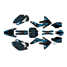 Kalair GFX Graphics Kit for Honda CRF 150R (2007-2023) Twitch Series Cyan 09 Mil - Dirt bike Custom Racing Graphics Decals Stickers Kit, no-plastics