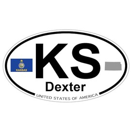 US Decal, Inc. Dexter, Kansas - Oval Magnet with State Flag